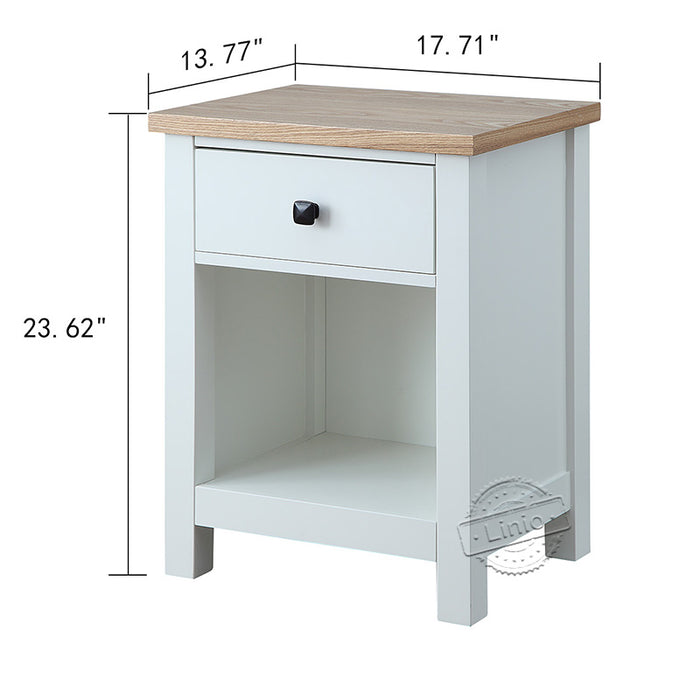 conifferism Night Stands for Bedroom with Drawer and Storage Shelf