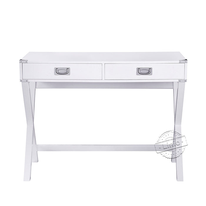 WOODEEM Computer Desk with 2 Drawers Sturdy Office Desk, White