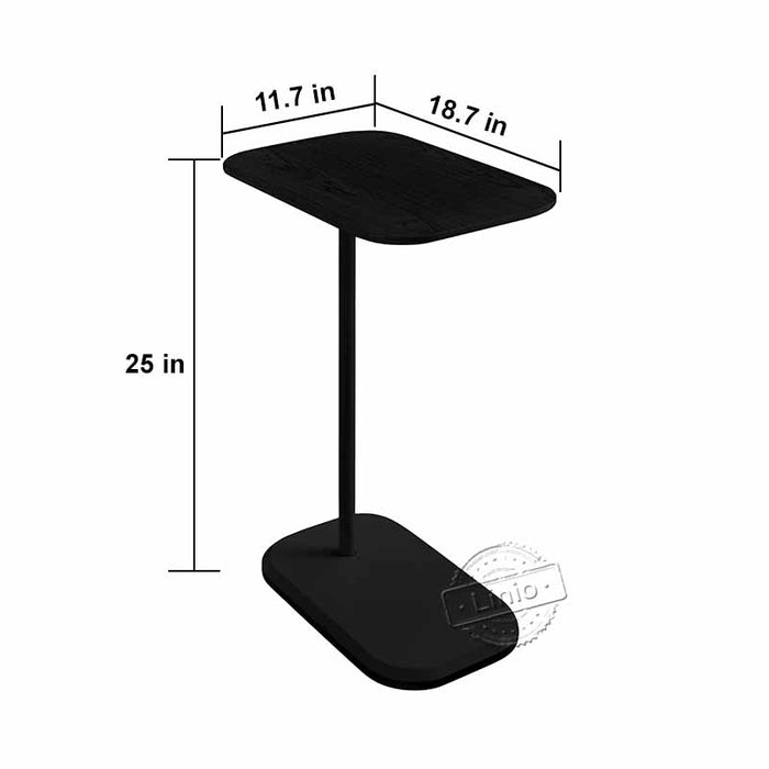 conifferism C-Shaped End Table, Black C Table for Couch and Bed, Sofa Side Tables with Metal Frame,for Small Spaces, Living Room, Bedroom