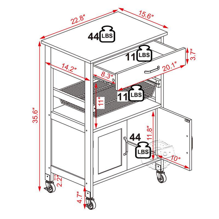 conifferism Kitchen islands & Carts, Small White Kitchen Cart with Storage, Microwave Cart, Coffee Cart Bar Carts for Home