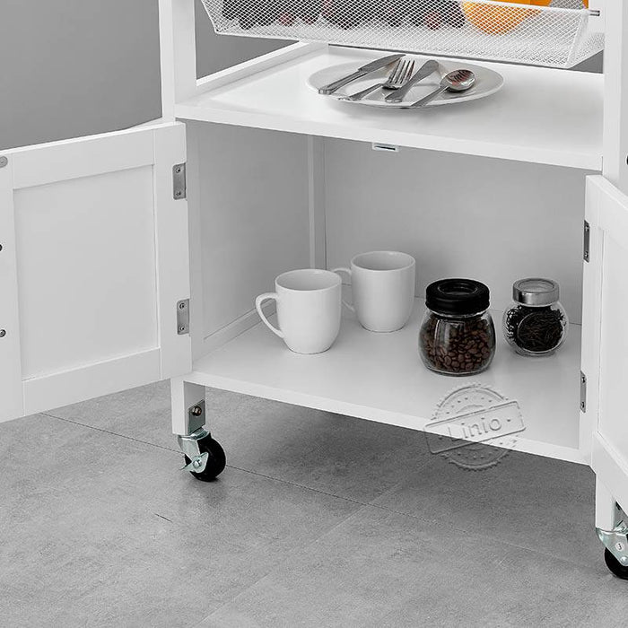 conifferism Kitchen islands & Carts, Small White Kitchen Cart with Storage, Microwave Cart, Coffee Cart Bar Carts for Home