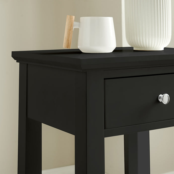 conifferism Black Drawer Nightstand for Living Room Bedroom