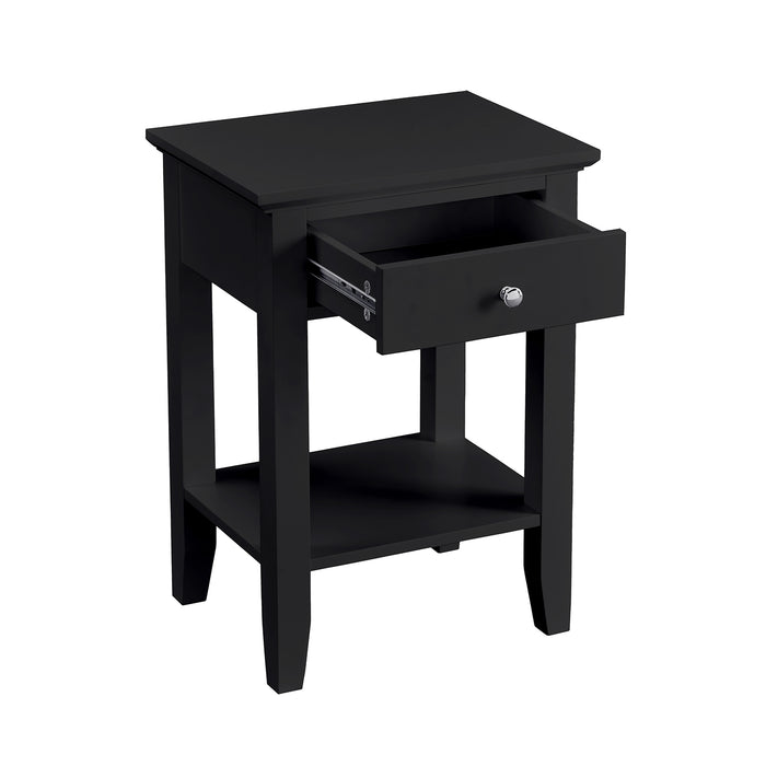 conifferism Black Drawer Nightstand for Living Room Bedroom