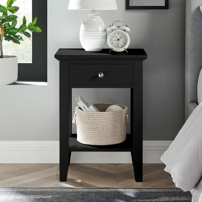 conifferism Black Drawer Nightstand for Living Room Bedroom