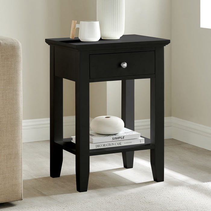 conifferism Black Drawer Nightstand for Living Room Bedroom