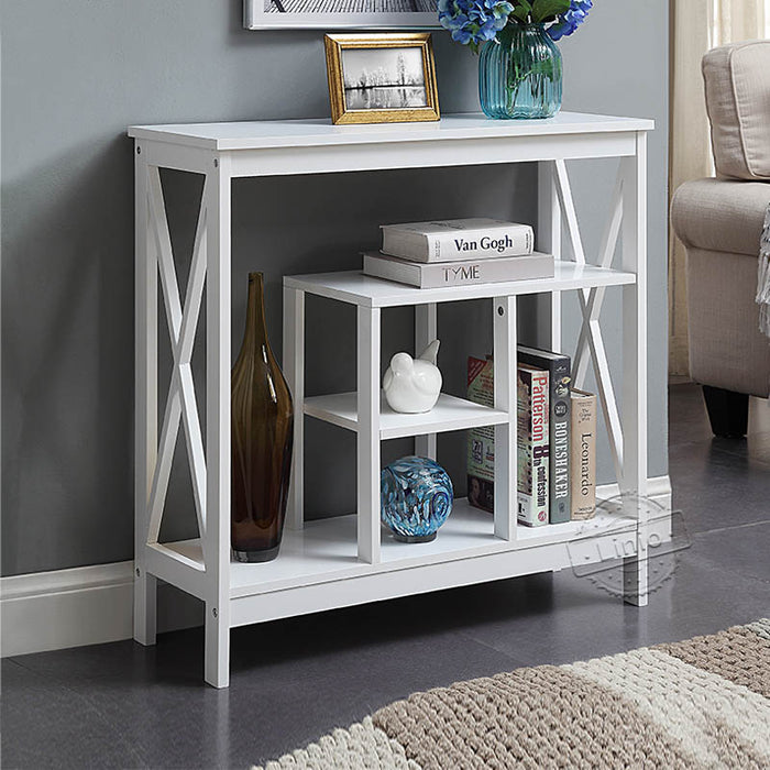 WOODEEM Slim Console Table for Small Entryway or Living Room, White Narrow Display Table