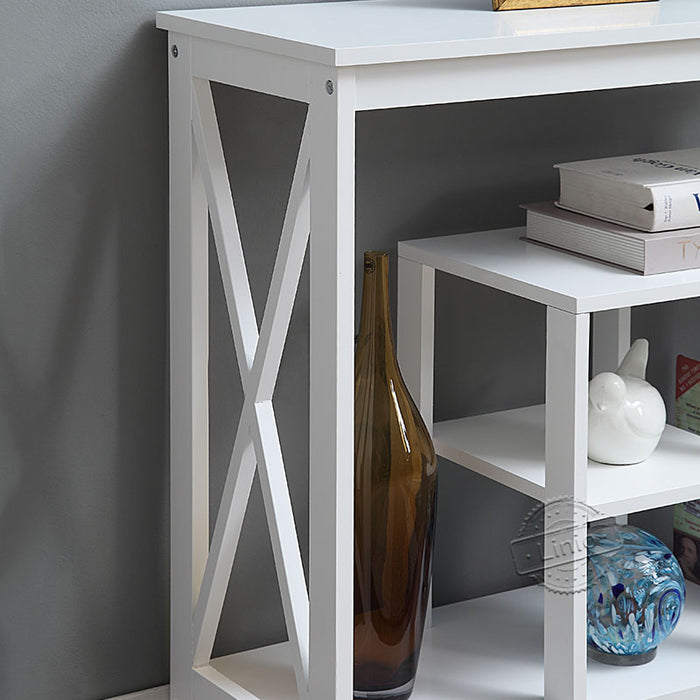 WOODEEM Slim Console Table for Small Entryway or Living Room, White Narrow Display Table