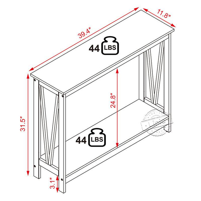WOODEEM Newtown Industrial Slim Console Table for Small Entryway Living Room Sofa Table