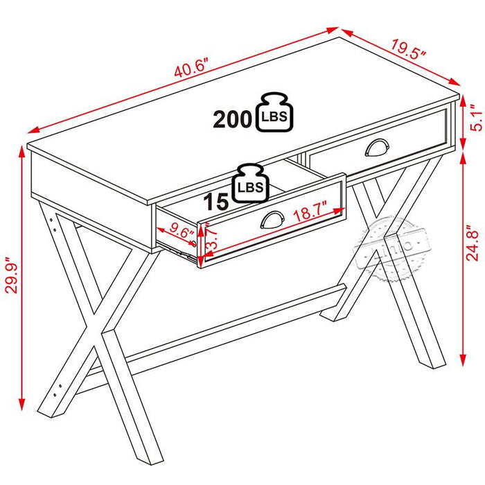 WOODEEM Vanity Desk Makeup Table Black, Modern Computer Table Small Writing Desk Home Office