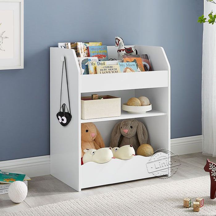 WOODEEM Small Kids Bookshelf and Toy Storage Organizer, 3-Tier White Book Shelf Organizer for Kids Room